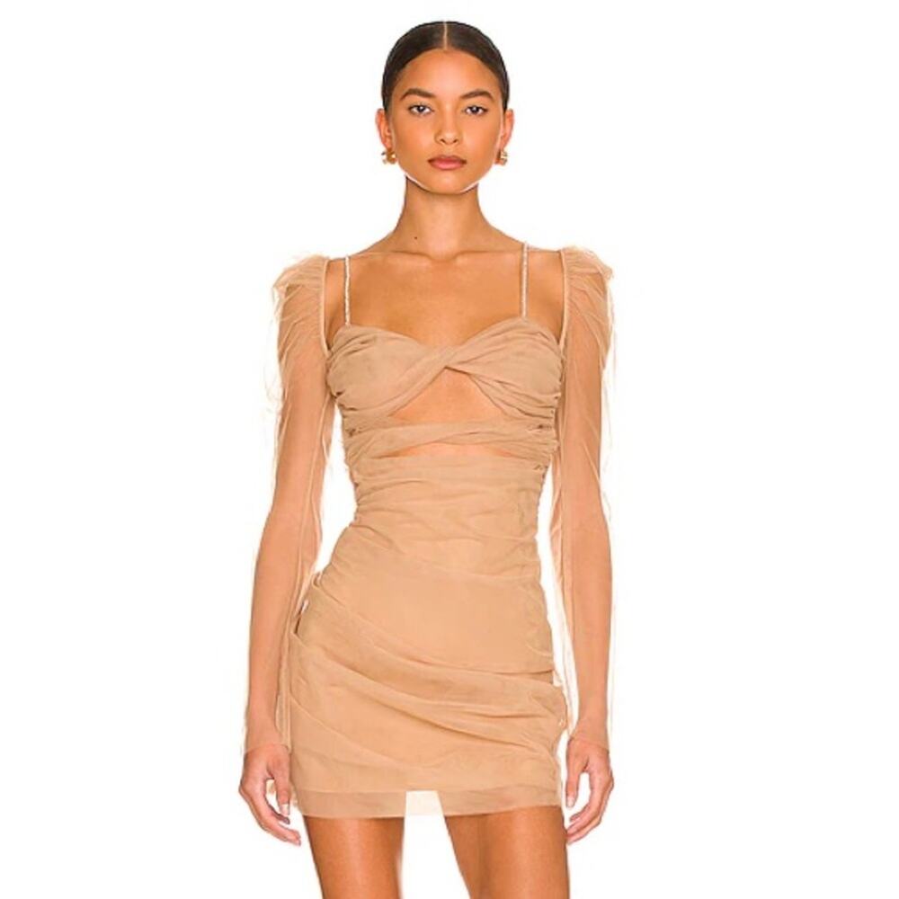The Bar Jean Dress in Champagne Size 2 Tulle Rhinestones Glam Party